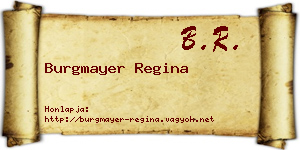 Burgmayer Regina névjegykártya